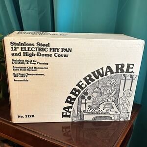 Vintage Farberware Stainless Steel Fry Pan with Lid never opened brand new 312B